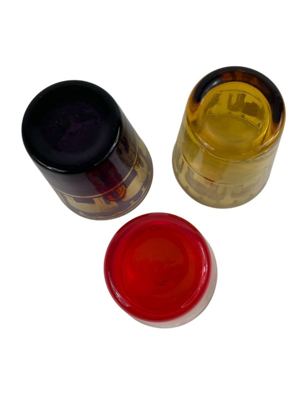 Set Of 3 Vintage MCM Elephant-Themed Juice/Lg Shot Glasses With Gold Detailing - Picture 6 of 9